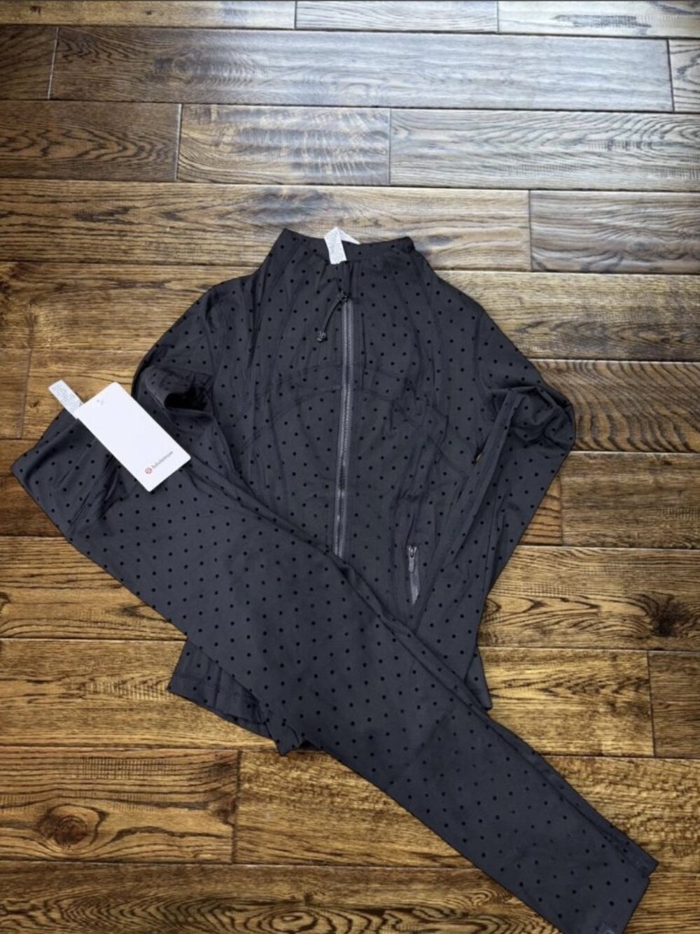 Lululemon Define Jacket and Leggings Set 'Polka Dot' Black